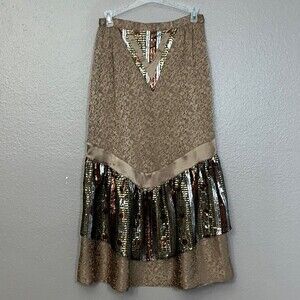 Bellini Paris Mode Silk Skirt Brown size 6